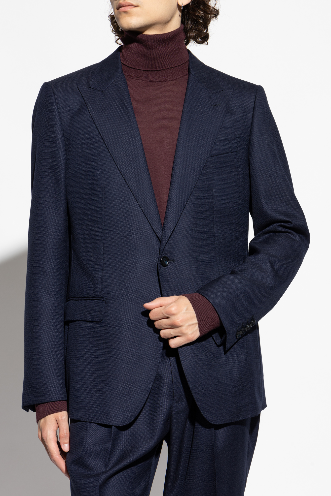 【関税&送料込】Dolce & Gabbana Graphite Wool Blazer DOLCE & GABBANA Blazer Black Crown Bee Single Breasted Coat